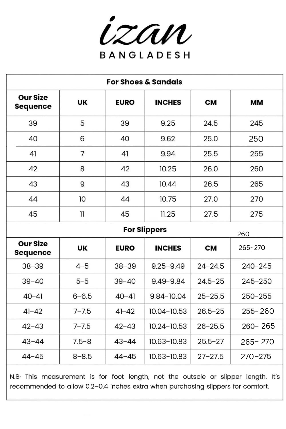 Size Chart